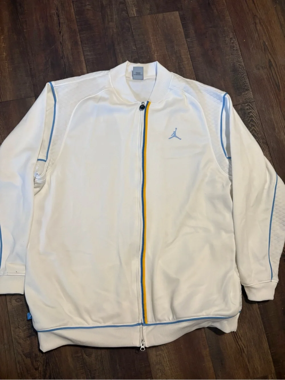 Vintage Jordan Carmelo Anthony Melo Tracksuit Jacket Pants White Blue Yellow XXL